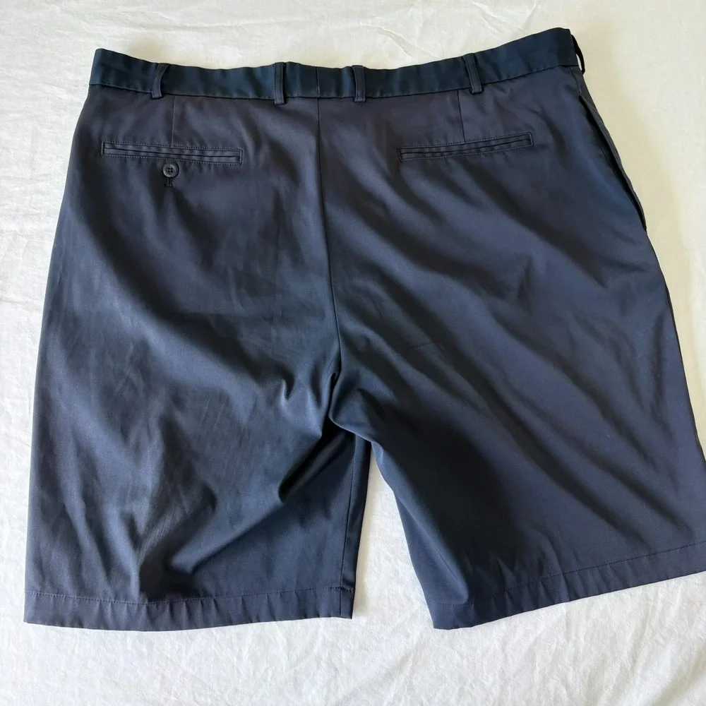 Slazenger Mens Navy Blue Flat Front Regular Fit Performance Golf Shorts Size 40